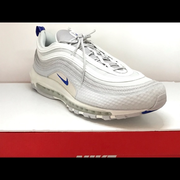 Nike Air Max 97 Premium Pure Platinum Racer Blue - Picture 4 of 8